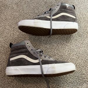 High Top Gray Fur Vans